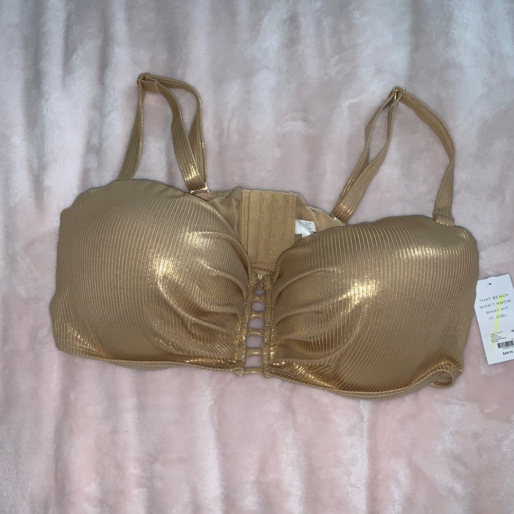 Cacique Metallic Gold Bikini Top